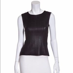 Bailey 44 Blk leather sleeveless top size SMALL